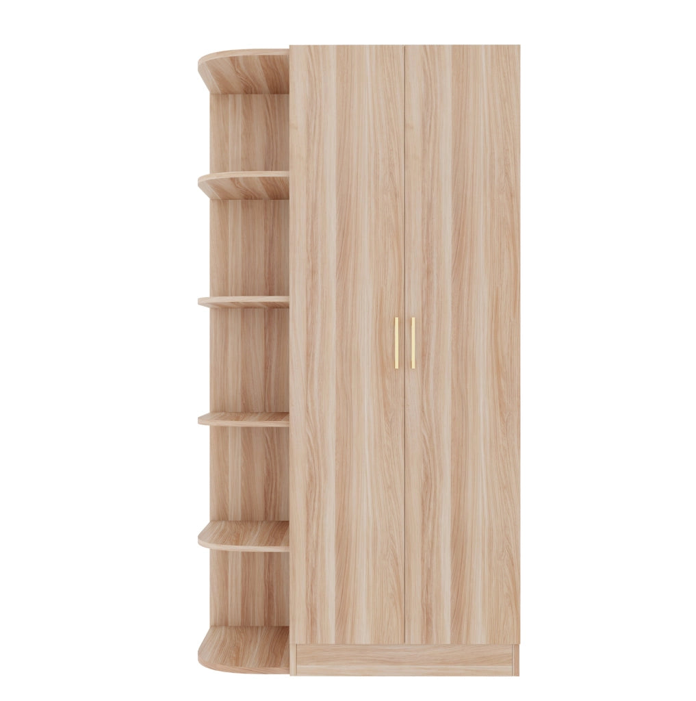 Armadio a due ante con ripiani e cassetti, 90 x 55 x 170 cm