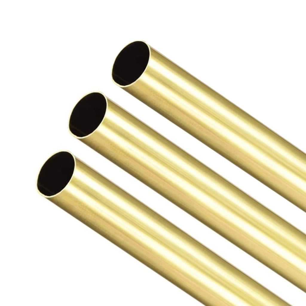 Set di 3 tubi in ottone, diametro esterno 6,5 mm, spessore della parete 0,2 mm, lunghezza 300 mm