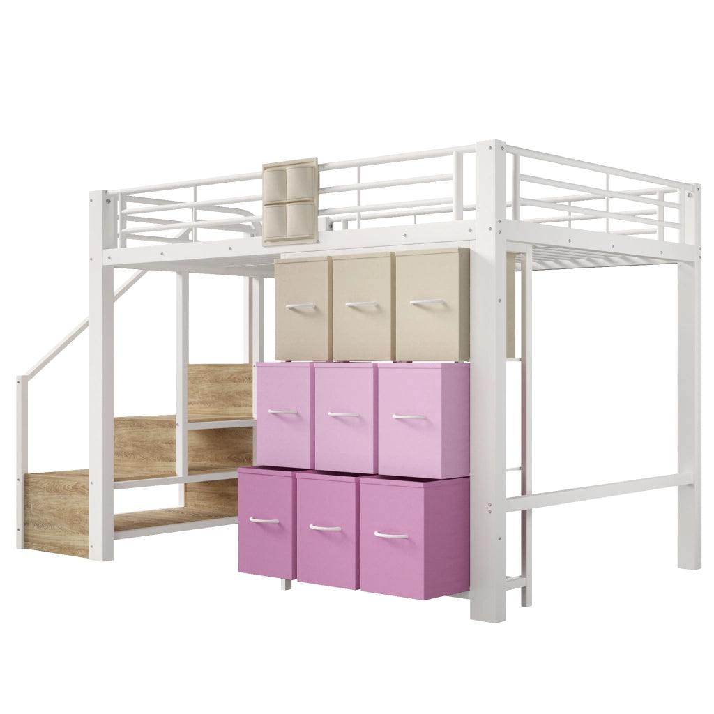 Letto a soppalco 140x200 cm con cassetti contenitori