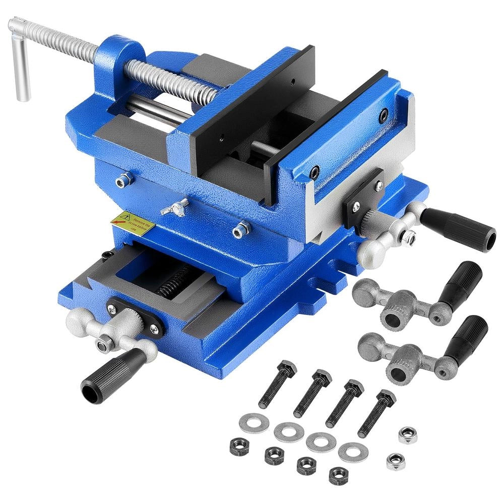 Morsa da Banco a Croce Asse XY Q97-150 per Trapano a Colonna in Ghisa Ganasce 152,4 mm Robusta e Regolabile per Officina e Fai da Te
