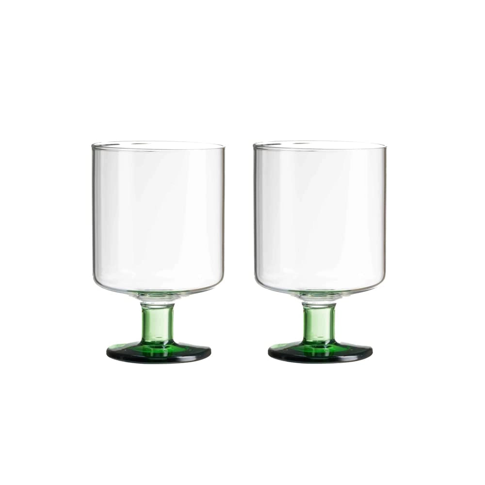Set di 2 bicchieri da vino, in vetro borosilicato, capacità 300 ml, adatti al lavaggio in lavastoviglie, colore bianco