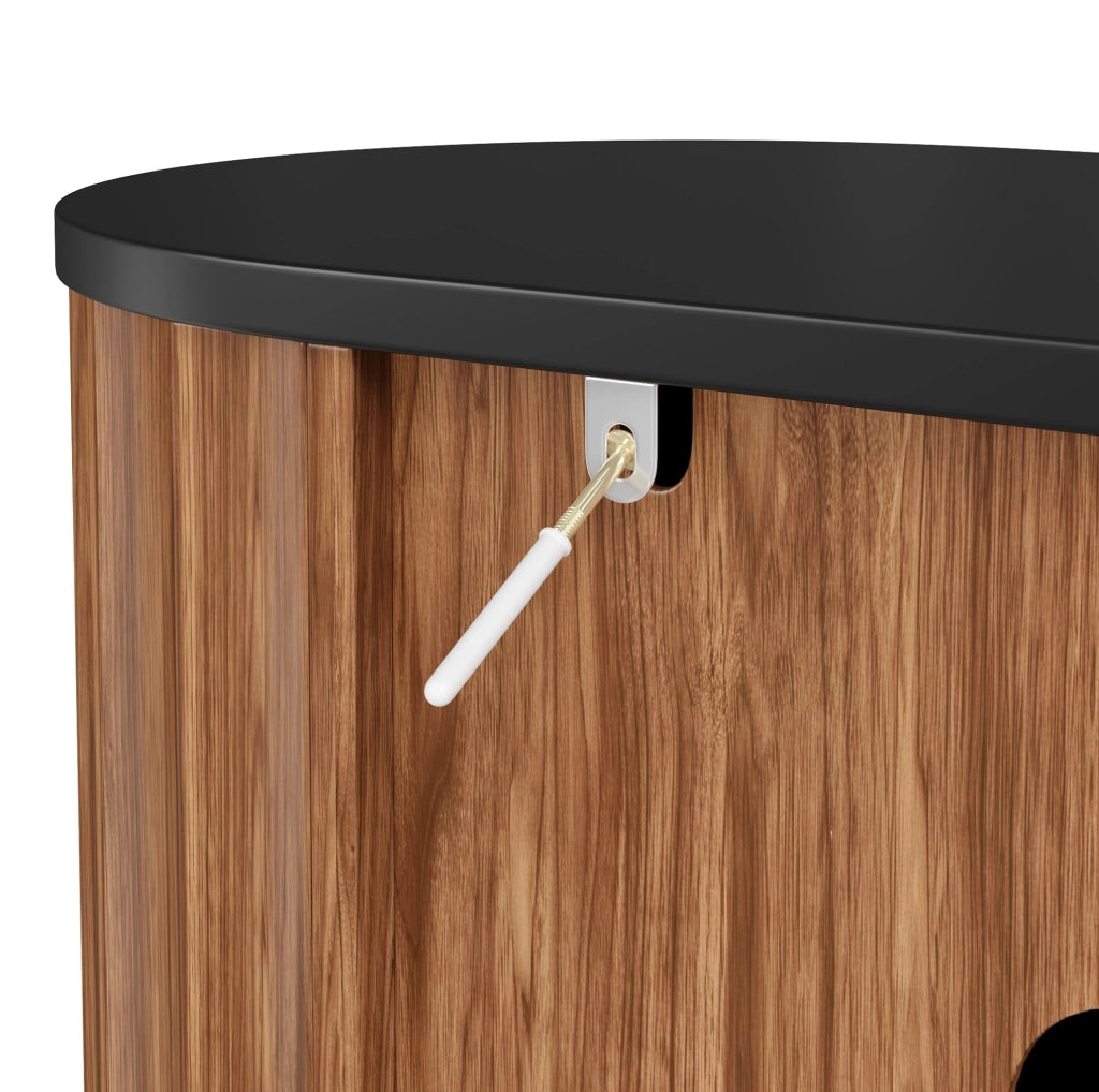 Mobile TV in MDF color noce con 5 ante e frontali scanalati