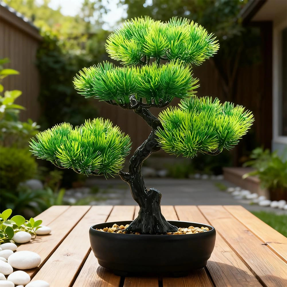 Bonsai artificiale, dimensioni 34x28 cm, pianta ornamentale realistica per interni ed esterni