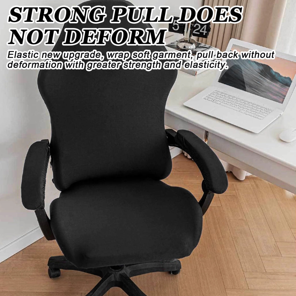 Copertura per sedia da gaming, set da 4 pezzi, colore nero, lavabile, elasticizzata