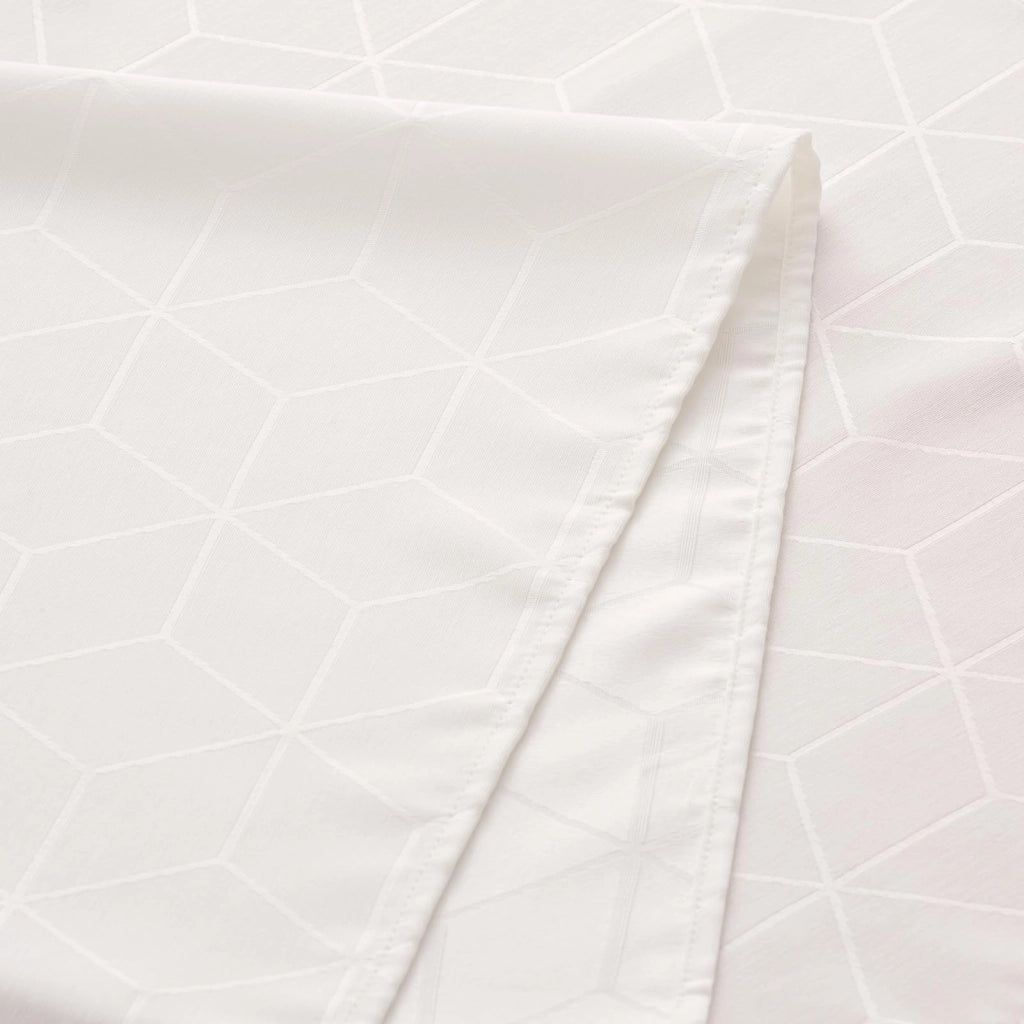 Tovaglia, resistente alle macchie, motivo geometrico, bianca, 140 x 240 cm