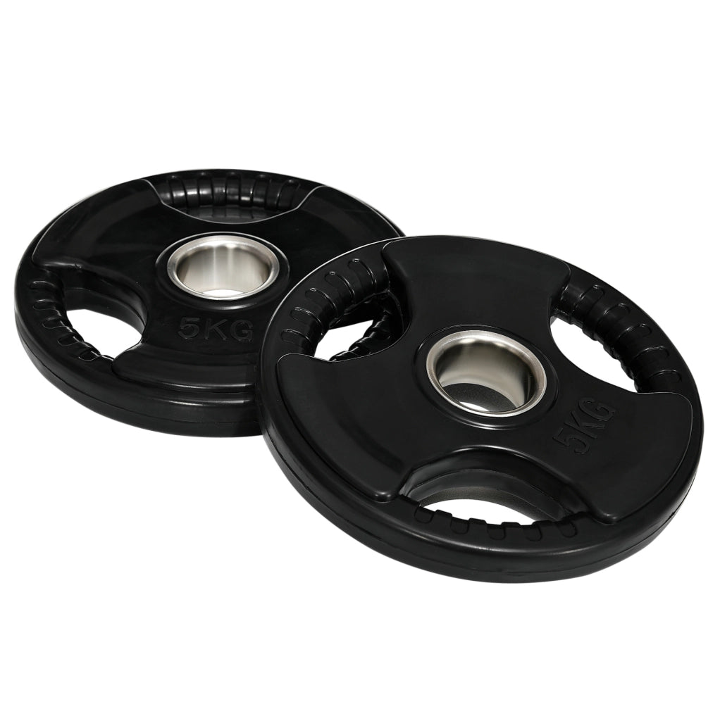 DISCHI PESI Set da 2 pezzi da 5 kg, Ø 24 cm, ferro e gomma nera