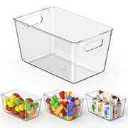 Confezione da 4 contenitori, dimensioni 26x15,5x13 cm, trasparenti