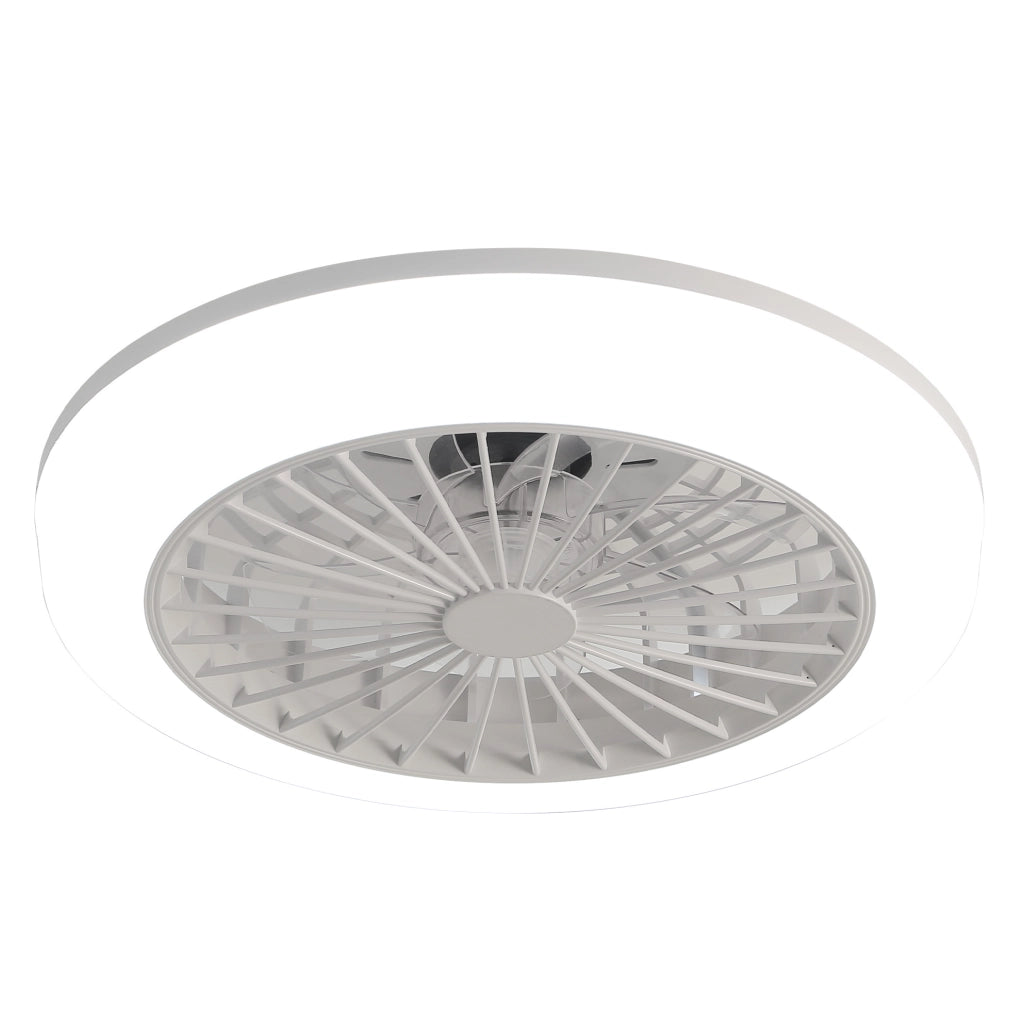 Ventilatore da soffitto bianco con luce LED 60 W e telecomando