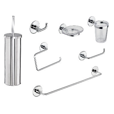 Set accessori bagno Wind biadesivo + vite cromo