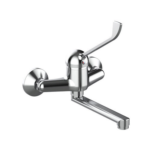 Miscelatore monocomando a muro con leva clinica - Linea Ten, cromo