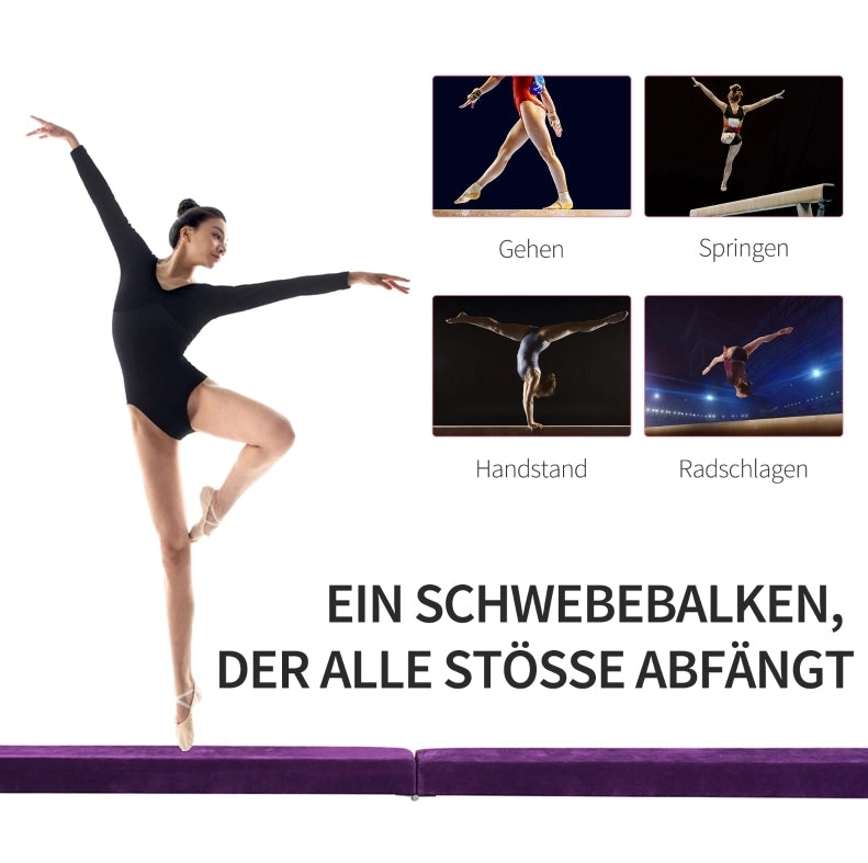TRAVE di equilibrio pieghevole viola con rivestimento antiscivolo