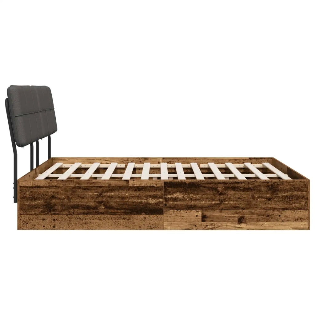 Letto matrimoniale con testiera Legno vecchio e grigio scuro 3440364