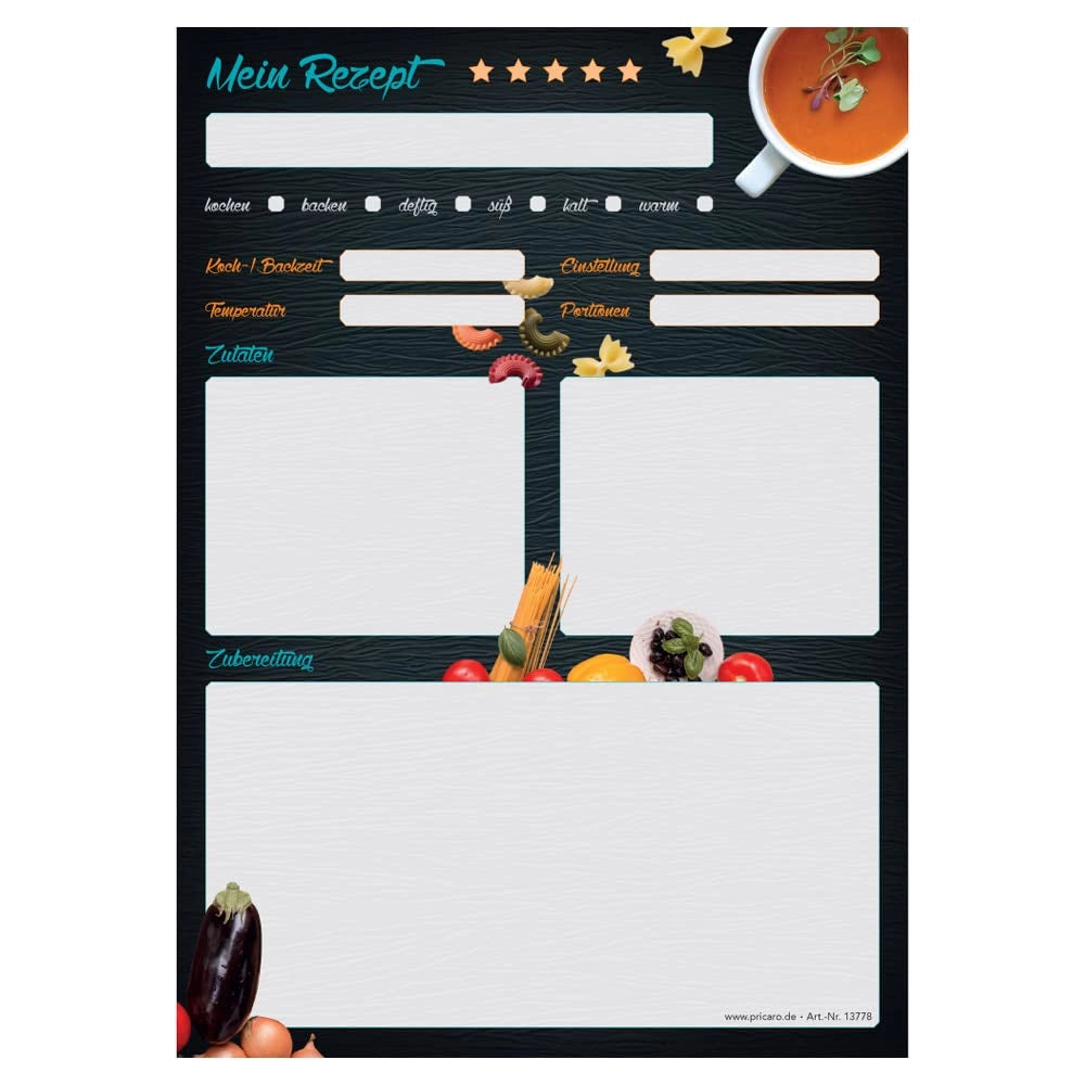 Set di raccoglitori per ricette "Buon Appetito due", formato A4, composto da 8 pezzi