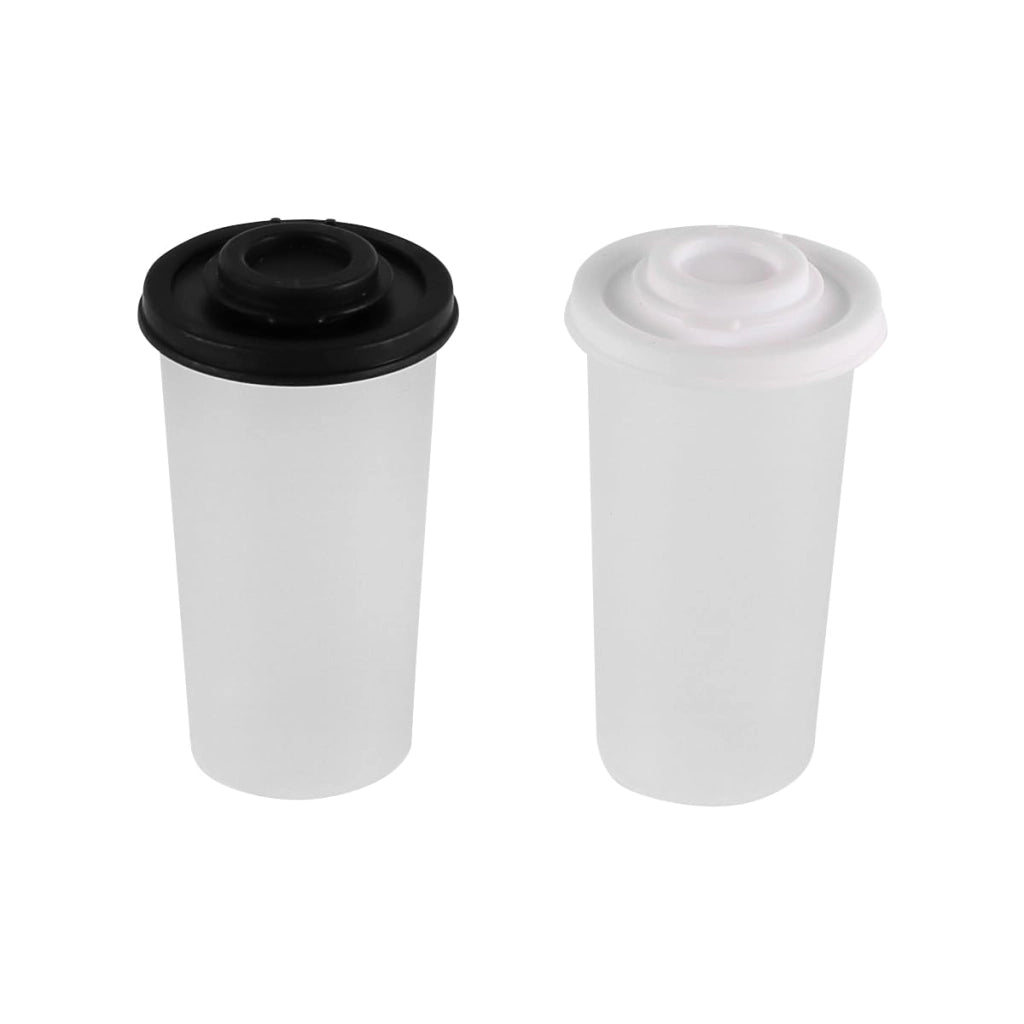 Set di 2 dosatori per sale e pepe, trasparenti, senza BPA