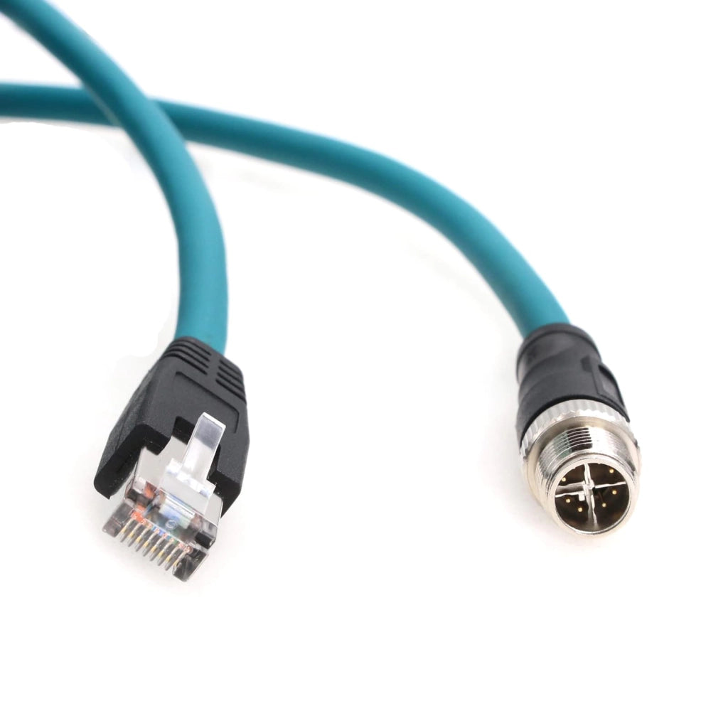 Cavo Ethernet industriale M12 X-Code a RJ45, 10 metri, blu