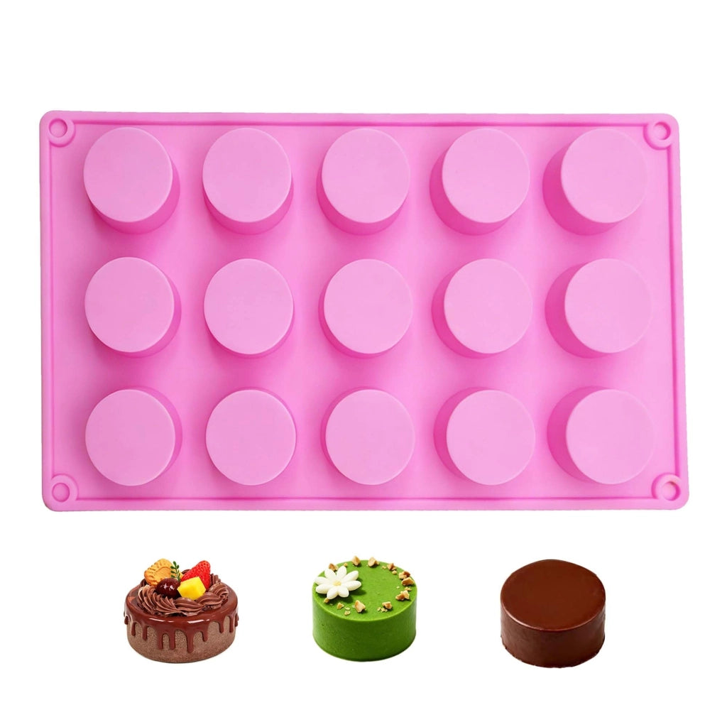 Stampo in silicone a forma di cilindro, con 15 cavità, diametro 3,9 cm, altezza 2 cm, privo di BPA