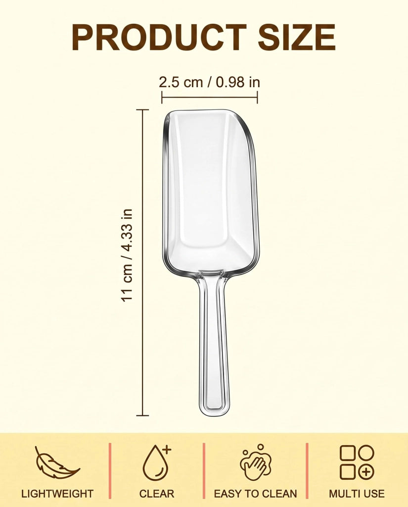 Set da 6 mini pale trasparenti, 11 cm, in plastica