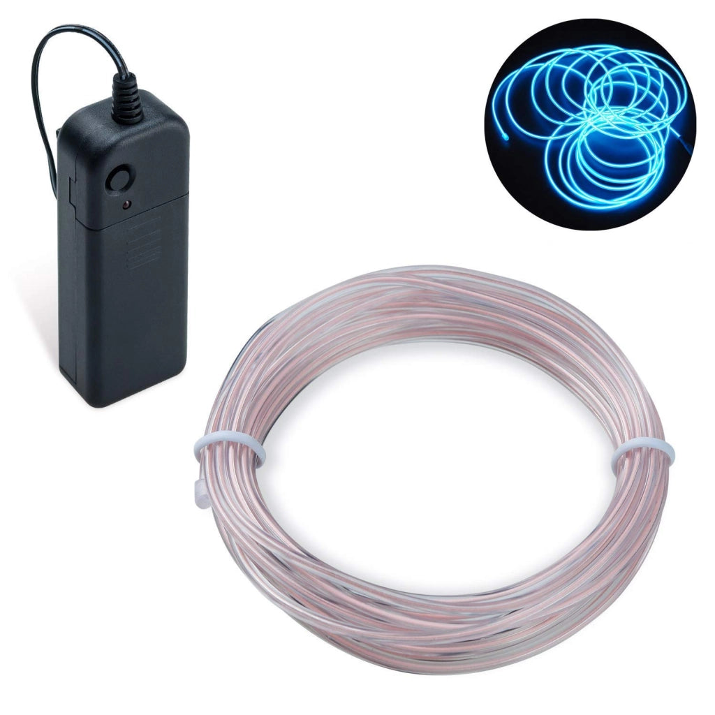 Cavo elettrico flessibile, 3 metri, impermeabile, con 3 modalità, colore blu ghiaccio