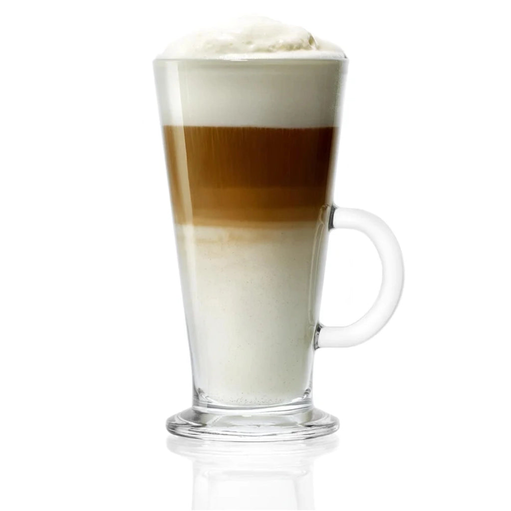 Set di bicchieri per caffè, 6 pezzi, capacità 265 ml, con manico, ideali per il latte macchiato