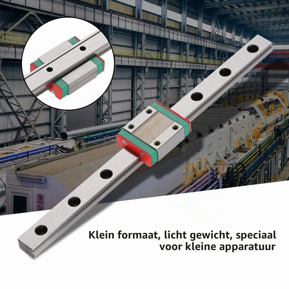 Guida lineare da 12 mm + blocco scorrevole, lunghezza 200 mm