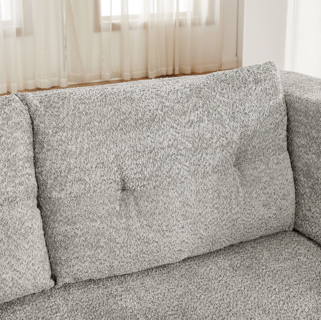 DIVANO modulare 2 posti trasformabile in letto con poltrona, grigio chiaro, set da 2 pezzi