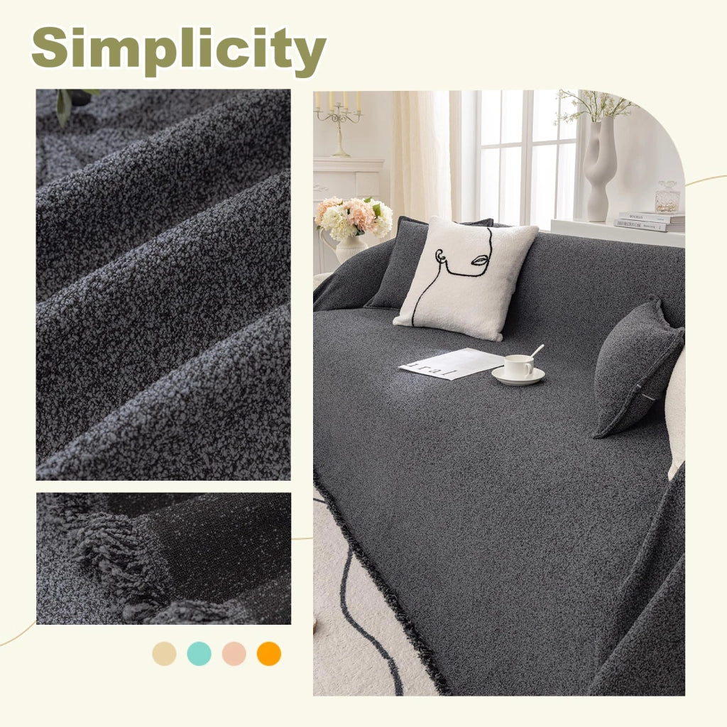 Tappeto antiscivolo in canapa e lino, colore grigio scuro, dimensioni 180x380 cm
