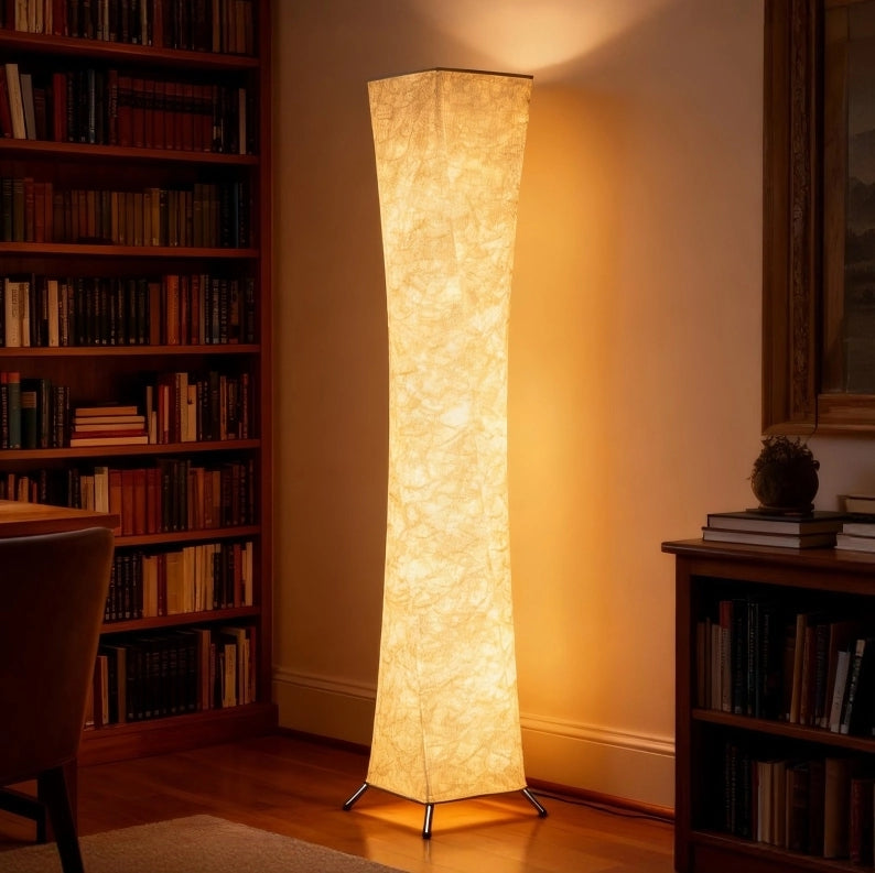 Lampada da terra bianca e argento con LED dimmerabile e interruttore a pedale