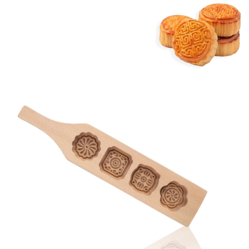 Stampo in legno a forma di luna, forma a fiore, 1 pezzo, lunghezza 35 cm