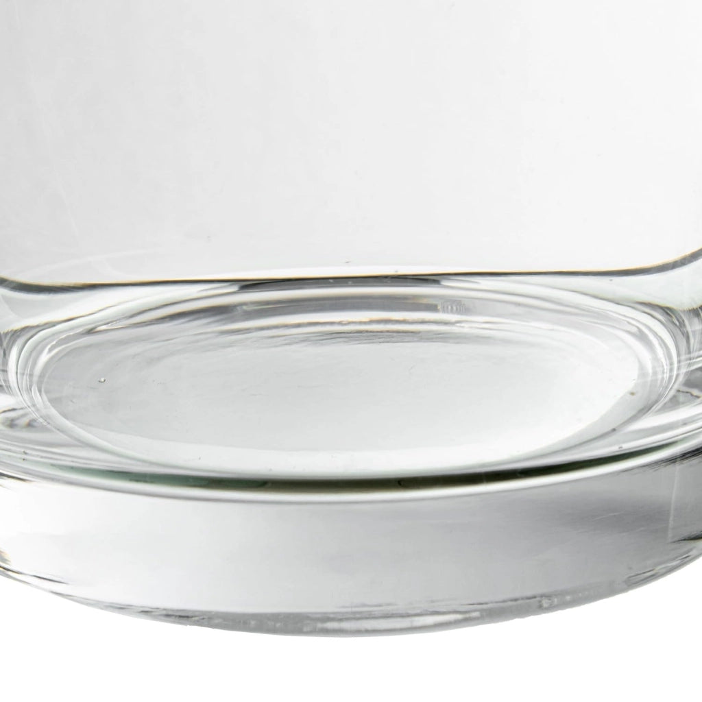 Vaso in vetro trasparente, dimensioni 10x10x34 cm