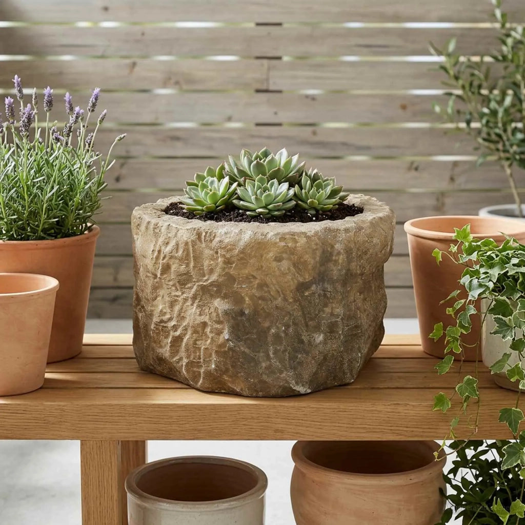 Vaso da giardino Pietra invecchiata Ø 35 x 20 cm 42044871