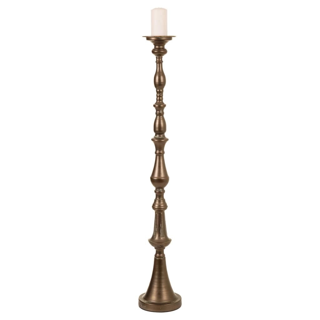 Candeliere in metallo placcato oro 15x15x895 cm
