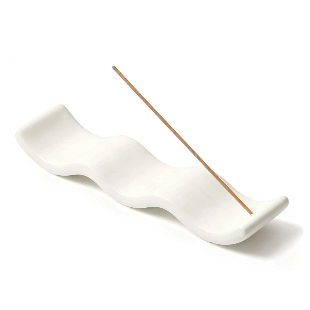 Portacenere per incensi, in Vetroceramica, a forma di onda, con sistema di raccolta della cenere, 18 cm