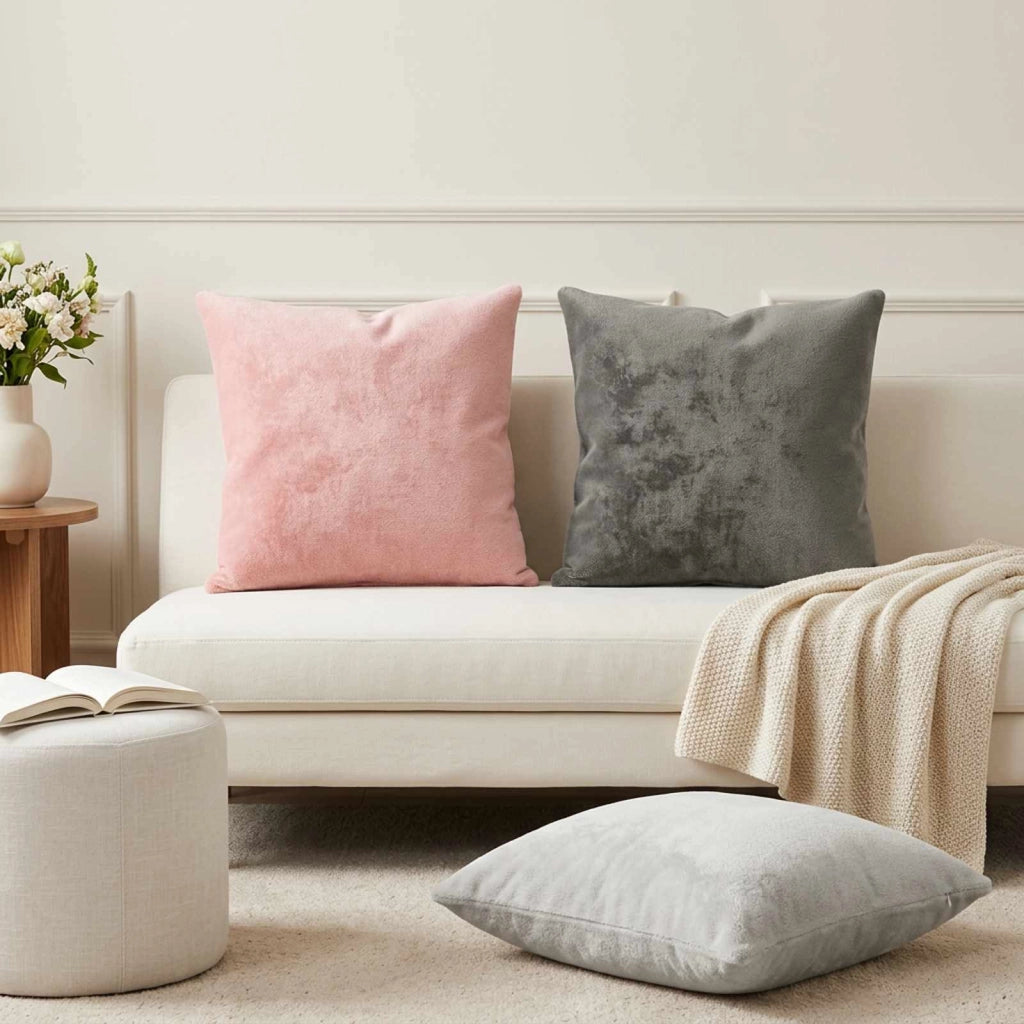Federa 6 pz HEERLEN Rosa 60 x 60 cm Flanella 912802