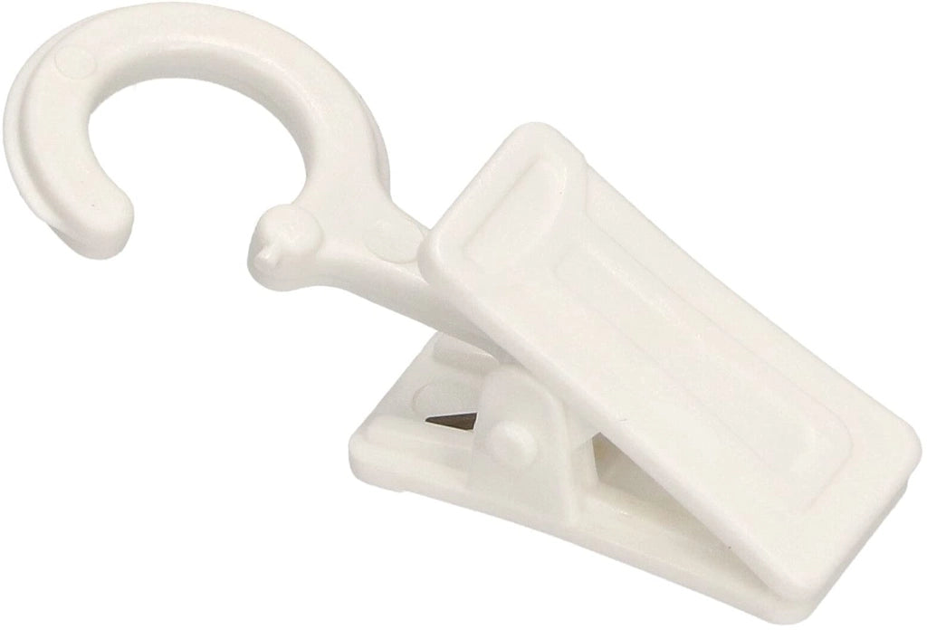 Graffette per tende con gancio, 100 pezzi, colore bianco, in plastica