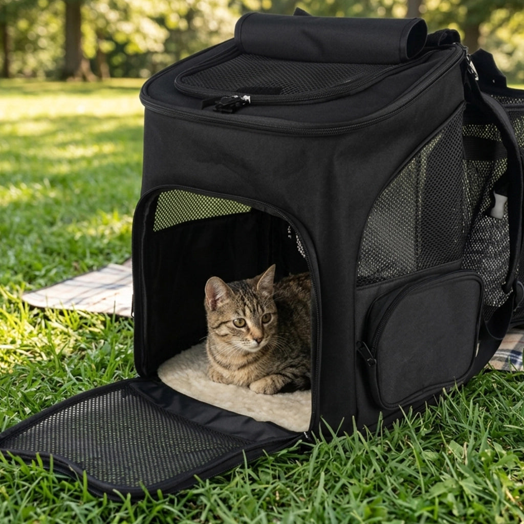 Zaino trasportino espandibile e pieghevole per cani e gatti