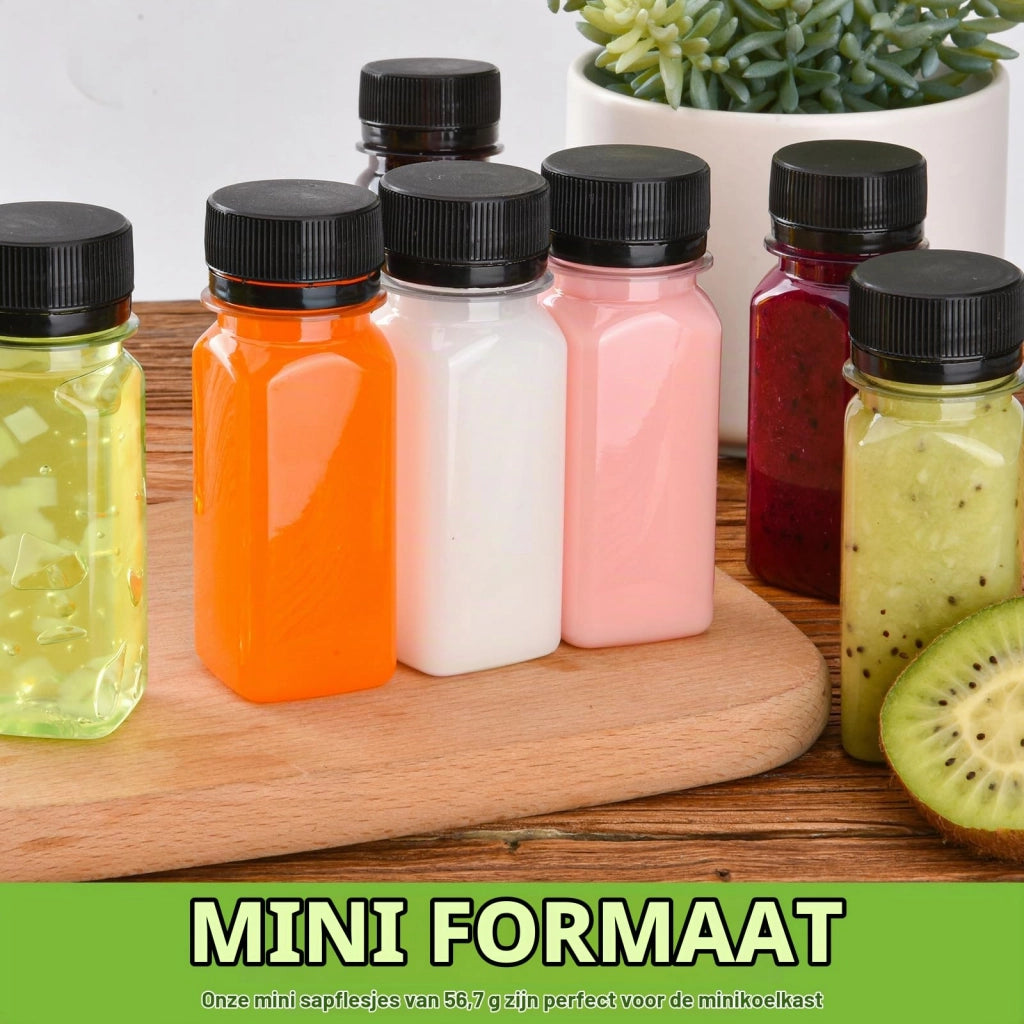 Confezione da 12 flaconi di plastica da 56 ml, con tappo, a prova di perdite