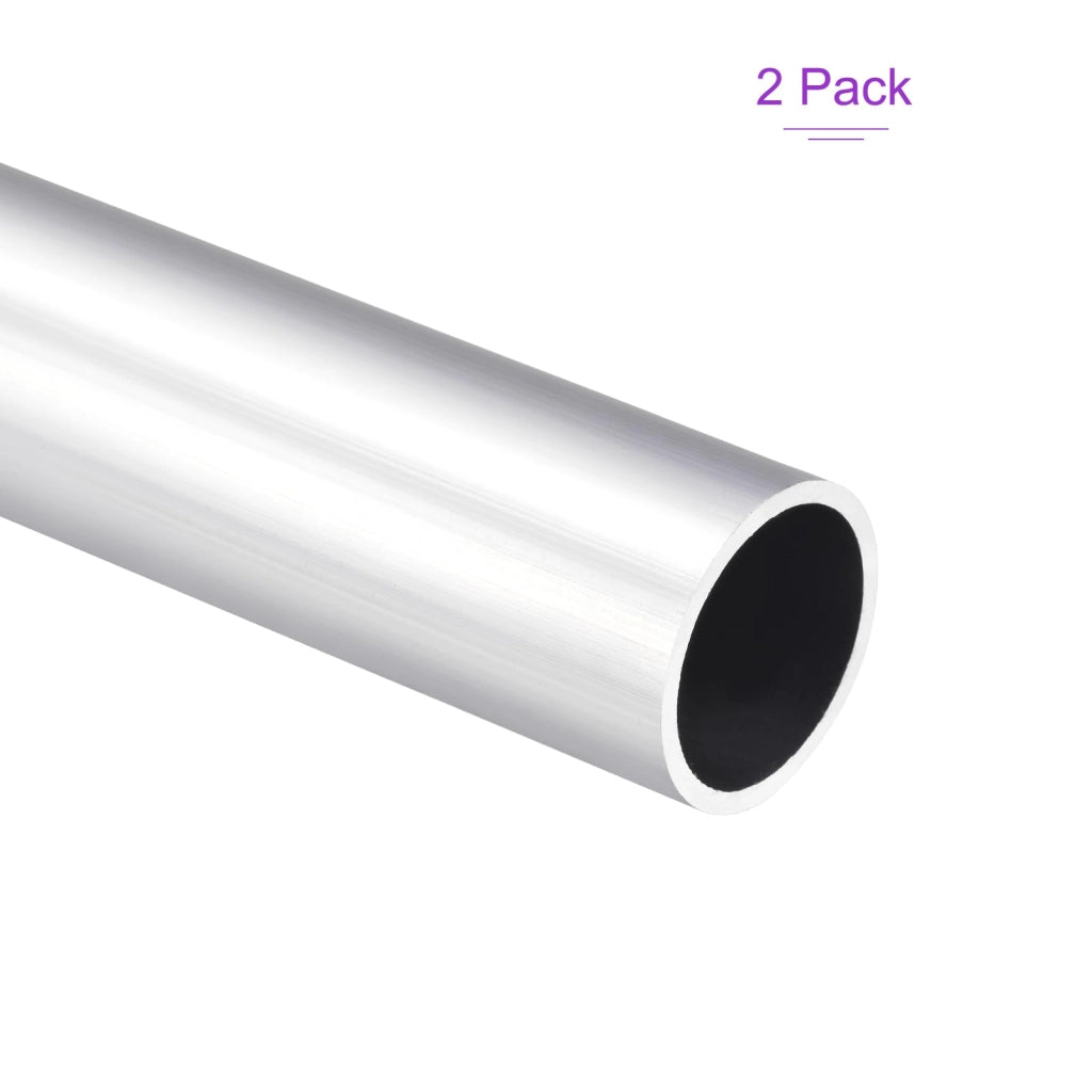Tubo circolare in alluminio, 30x26x300 mm, 2 pezzi, colore argento