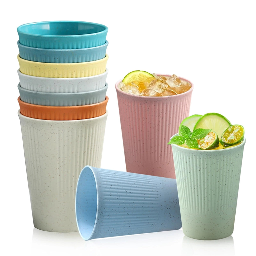 10 bicchieri di plastica riutilizzabili da 350 ml, senza BPA, ideali per la casa e il campeggio