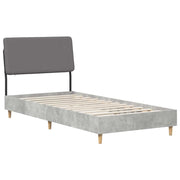Letto singolo con testiera Grigio Cemento e Grigio Chiaro 8001848
