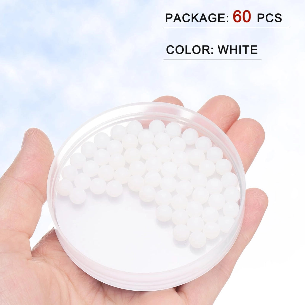 60 sfere di nylon, 6 mm, precisione G1, opache, bianche