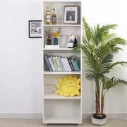 Libreria con 5 ripiani, bianca, dimensioni 60x31x190 cm, realizzata in MDF