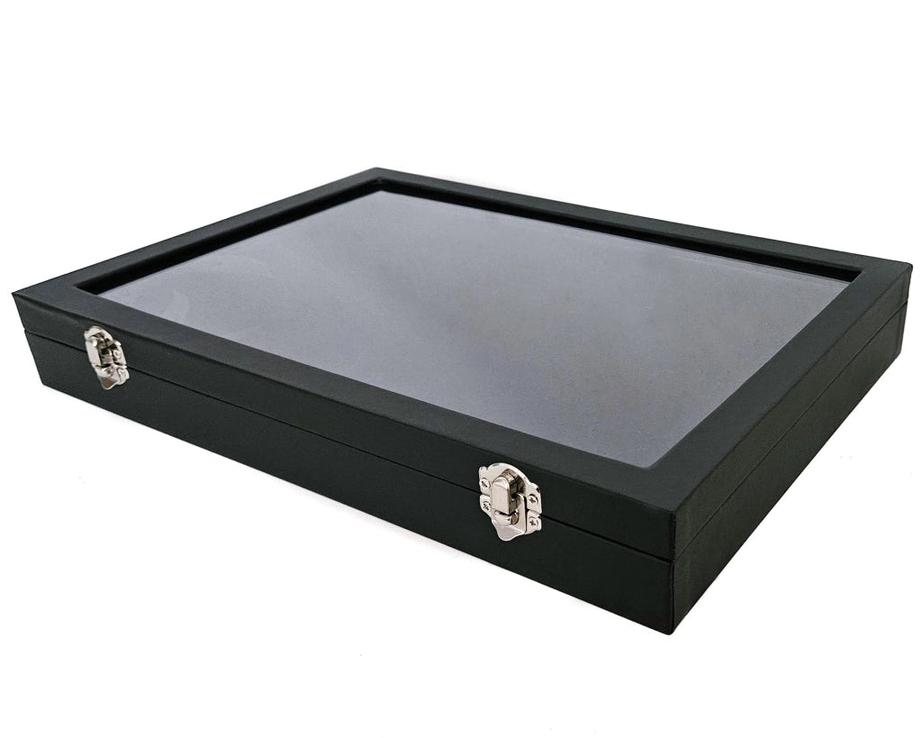 Contenitore con coperchio in vetro, dimensioni 35x24x4,30 cm, colore nero