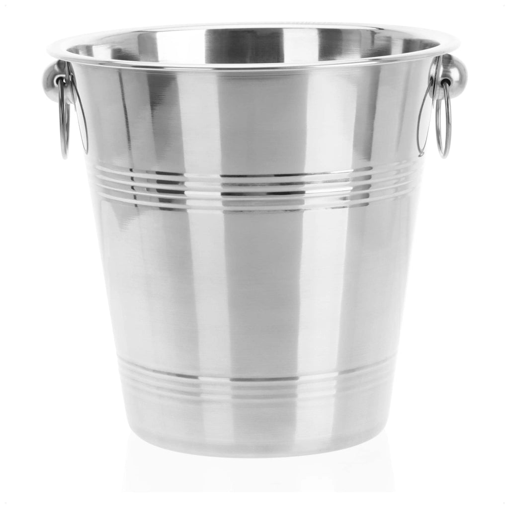 Contenitore refrigerante per champagne in metallo, color argento, dimensioni 22x21 cm, adatto per spumante e vino