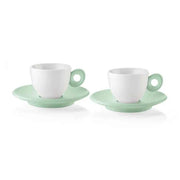 Tazzine caffè con piattino verde malva