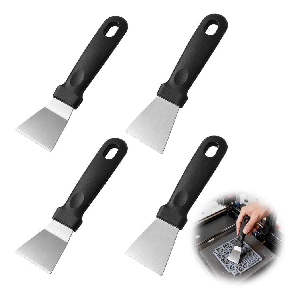 Set di 4 spatole per stampanti 3D, in acciaio inossidabile, dritte e curve