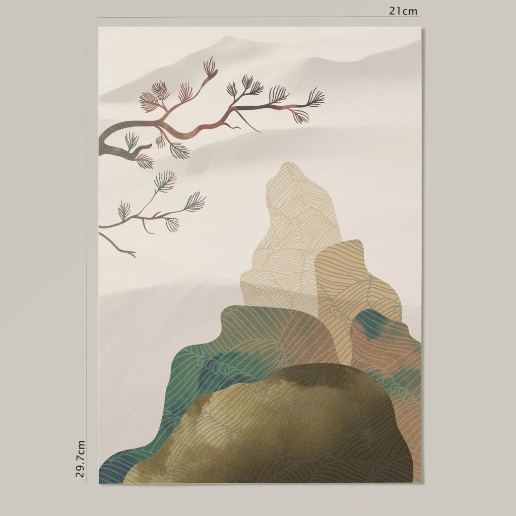 Posterset Giappone Harmony, 4 poster A4, senza cornice, stile orientale