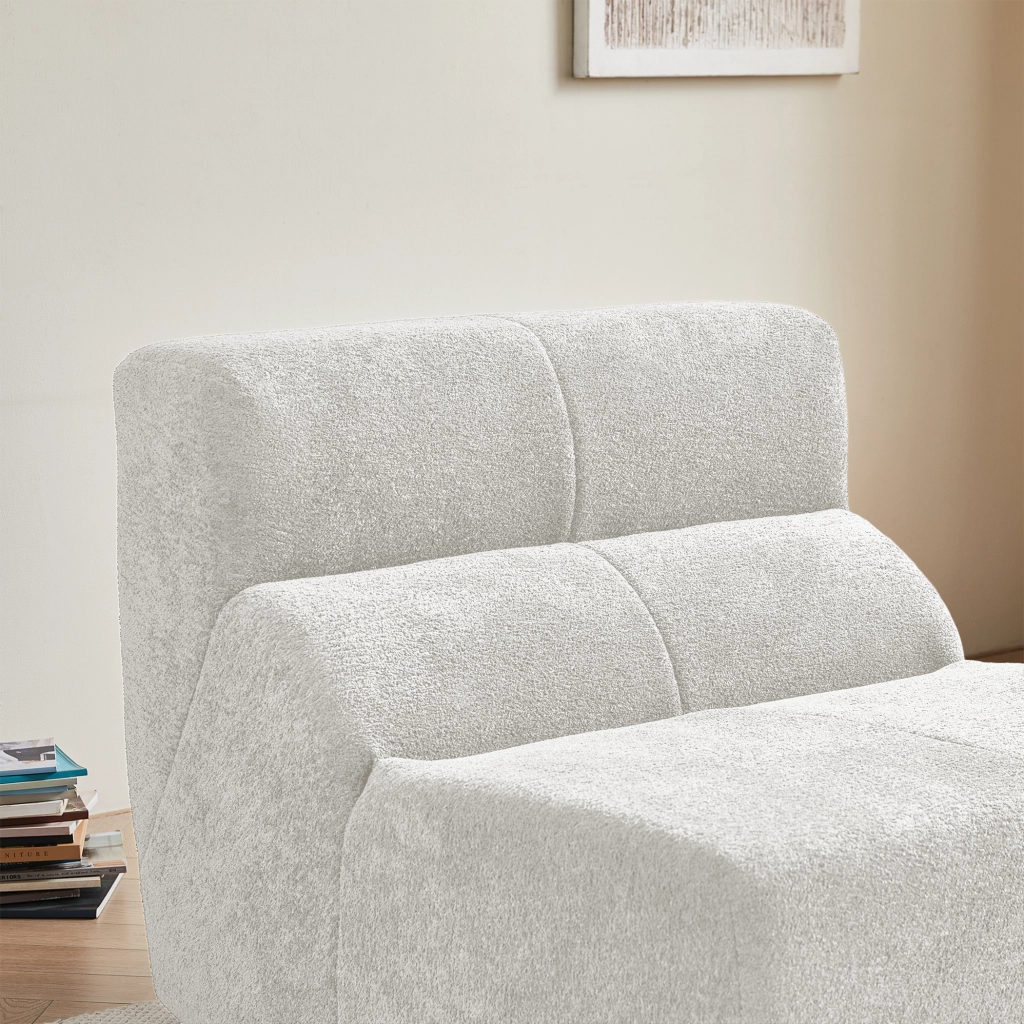 Poltrona 94x110x79 cm ergonomica in velluto bianco