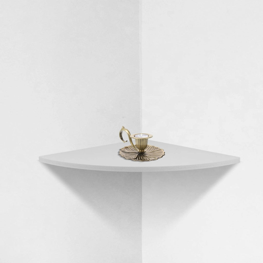 Ripiano angolare da parete, 30 cm, bianco, salvaspazio, ideale per cucina e bagno