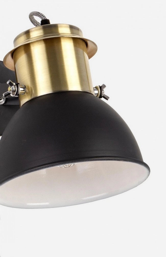 Lampada da parete ottone-nero D.19x30