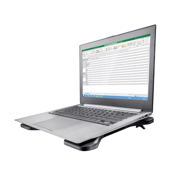 TRUST SUPPORTO/RIALZO NOTEBOOK CON 2 VENTOLE DI RAFFREDDAMENTO - XSTREAM BREEZE - NERO